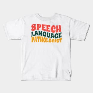 speech language pathology retro type Kids T-Shirt